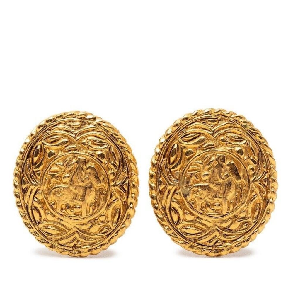 Chanel Night Riding Gold Plated Earrings